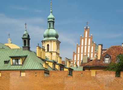 波兰, 华沙, 旧城, 教会, 城墙