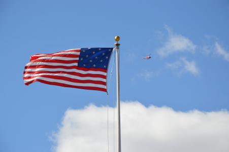 国旗, 美洲, unitedstates, 美国, 美国, 直升机, 天空