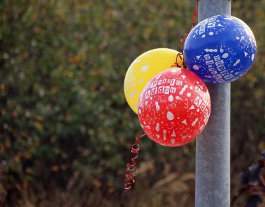 生日, 气球, 生日快乐, 多彩, 气球, 一方, 庆祝活动