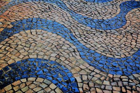 人行道上, 地板, 地面, 石头, 葡萄牙石头