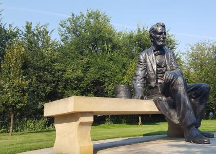 亚伯拉罕 · 林肯, 主席, 雕像, 板凳, 巨人, 雕塑, 青铜器
