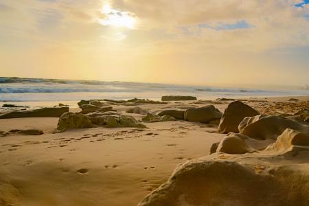 葡萄牙, 海滩, 日落, 石头, 阿尔加维