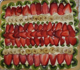 蛋糕, 草莓, 蜡烛, 生日, 甜, 香蕉, 猕猴桃