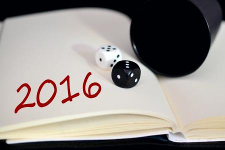 预测, 一年, 运气, 期待, 掷骰子, 2016, 时间