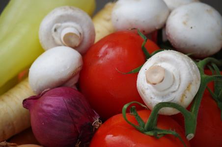 蔬菜, 不同, 健康, 西红柿, 蘑菇, 辣椒粉, 防风