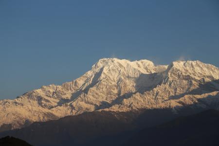 machhapuchre, 山, 尼泊尔, 景观, 白色, 全景, 视图