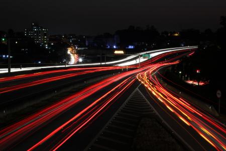 高速公路, 道路, 街道, 黑暗, 方式, 晚上, 灯