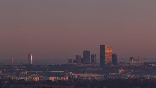 维也纳, 城市, 前景, 好的视图, morgenrot, 建设, 日出