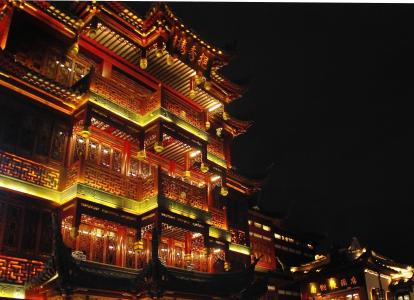 中国, 上海, 照明, 夜曲, 建设, 旧城