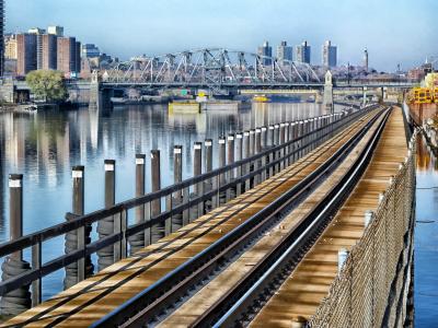 纽约城, 布朗克斯区, 铁路, 桥梁, 河, 曲目, 建筑