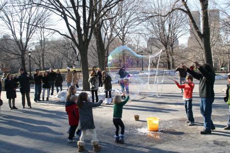 公园, 儿童, 乐趣, 肥皂泡