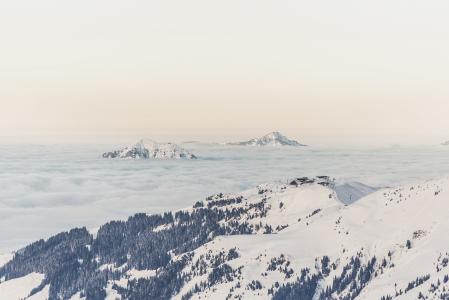 照片, 白雪皑皑, 赛季, 山, 山脉, 小山, 悬崖