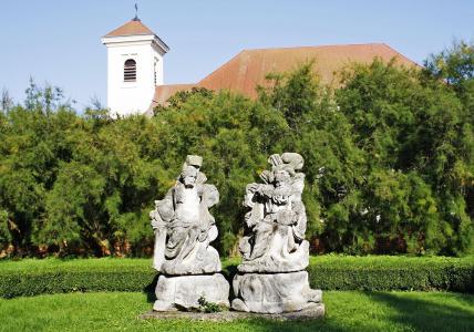 雕像, 教会, slavkov 花园