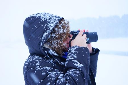女人, 白雪皑皑, 结霜, 摄影师, 照片, 人, 人类