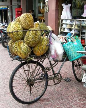 水果, 菠萝蜜, 自行车, 自行车篮, 越南