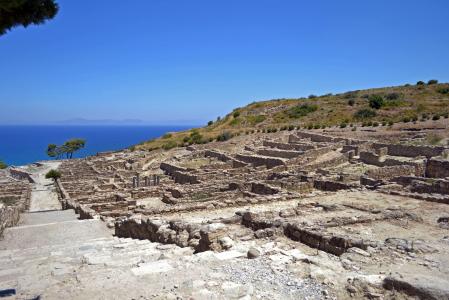 古城, 希腊, 罗德斯岛, kamiros, 废墟, 这个古老的城市, 雅典卫城