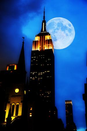 帝国大厦, 纽约, 晚上, 摩天大楼, 大城市, 纽约, 美国