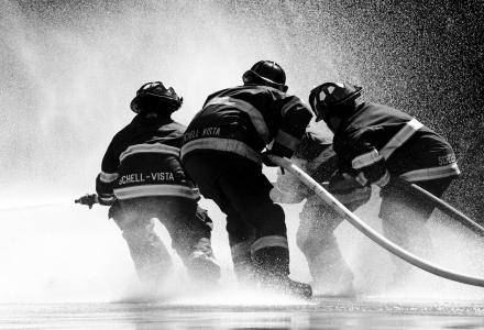 消防员, 索诺玛, 水, 消防, 喷雾, 飞溅, 软管