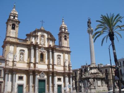 巴勒莫, 西西里岛, 夏季, plama, 纪念碑, 教会, 城市