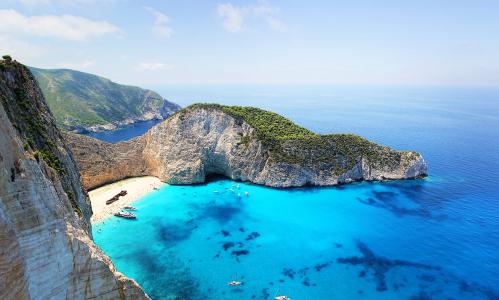 扎金索斯, 希腊, 沉船海滩, 海岸, 海滩, 蓝色, 海