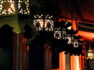 灯笼, 春日神社, 晚上, 名古屋, 日本, 户外, 光