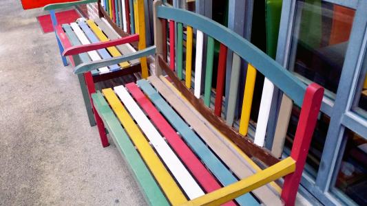 彩虹, 椅子, 木材-材料
