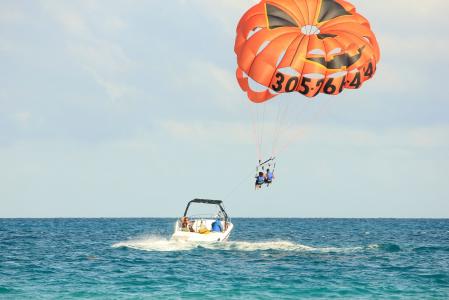 滑翔伞, 水上运动, 美国, 佛罗里达州, 迈阿密, 降落伞, 海