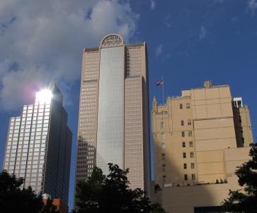 达拉斯, 摩天大楼, 办公大楼, 高层, 市中心, 德克萨斯州, 混凝土