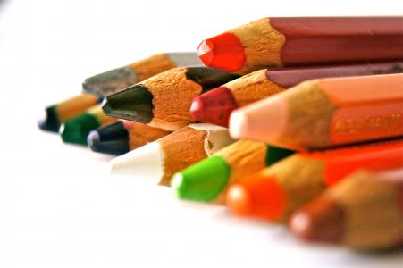 钢笔, 彩色的铅笔, 学校, 培训, 美国广播公司, 离开, 多彩