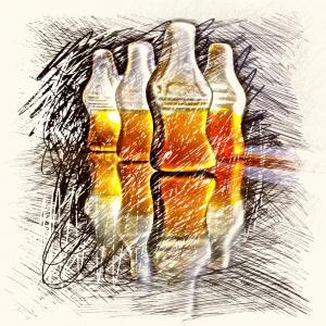 可乐, 瓶, 果冻, 绘图, 多彩, 甜蜜, haribo
