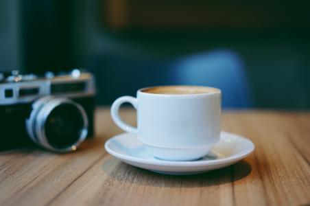 模糊, 早餐, 咖啡因, 相机, 经典, 咖啡, 咖啡饮料