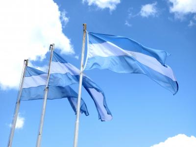 国旗, 阿根廷, 国旗, 桅杆, 浅蓝色和白色, 蓝色, 天空