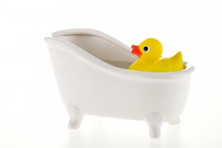 鸭, 浴, 水, 浮在水面上, 玩具, 橡胶, 黄色