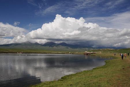 天鹅湖 》, 新疆, 旅游, 湖, 山, 自然, 景观