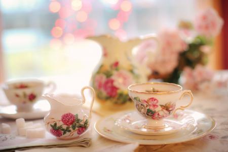 茶, 茶党, 粉色, 一方, 茶壶, 下午, 庆祝活动