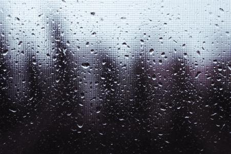 雨, 窗口, 湿法, 天气, 雨滴, 玻璃, 液体
