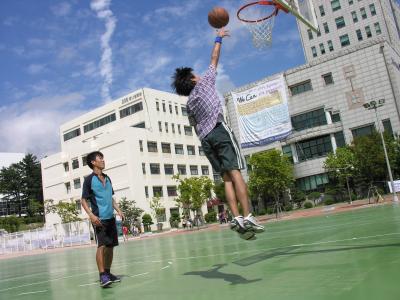 篮球, 体育, 天空, 釜山国立大学, 糊, 夏季, 室外篮球场