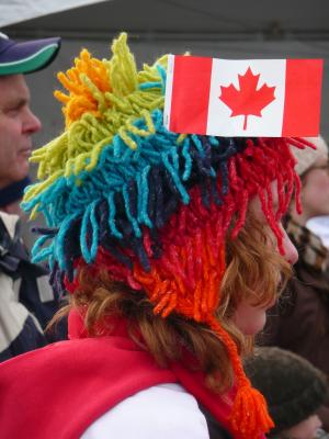 加拿大扇, 冬季奥运会, 访问者, 人类, 女孩, 多彩, 头