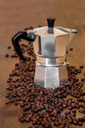 咖啡, 茶, 老咖啡机, 古老的意大利咖啡机, 煮咖啡, 意大利, 早餐
