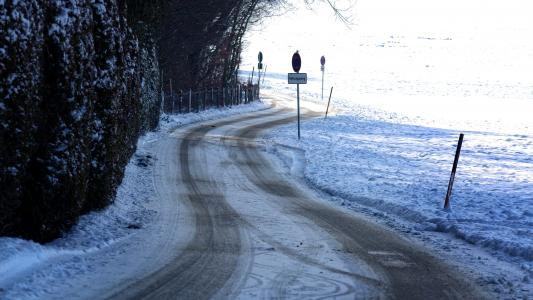 冬天, 冰, 走了, 道路, 交通, 雪, 感冒