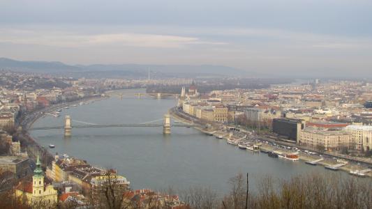 布达佩斯, 匈牙利, 城市, 城市, 天空, 云彩, 城市