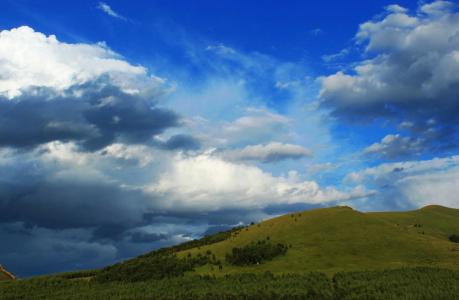 旅行, 蓝蓝的天空, 白色的云, 草原, 雨, 丰宁满族自治县, 自然