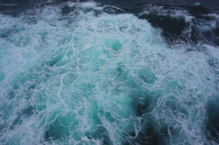 海洋, 喷雾, 深海, 深蓝色, 水, 波, 表面