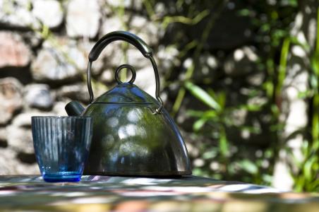 茶壶, 水锅炉, 金属, 不锈钢, 露台, 茶水壶, 壶