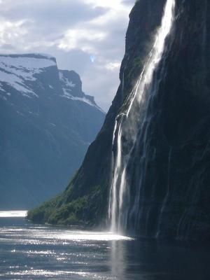 挪威, 峡湾, 自然, 景观, 斯堪的那维亚, geirangerfjord, 瀑布