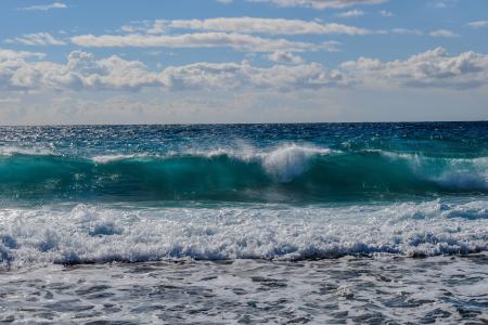 波, 粉碎, 海, 海岸, 自然, 海滩, 蓝色