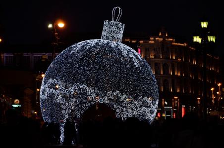 夜晚的城市, 新年除夕, 莫斯科, 晚上, 圣诞节