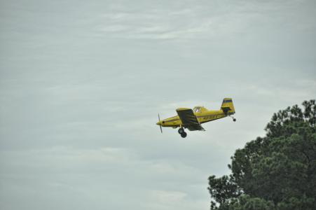 飞机, 飞行, 农作物除尘器, 农业, 黄色, 蓝色, 速度
