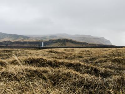 平原, 瀑布, 吸管, 自然, 户外, 景观, 冰岛