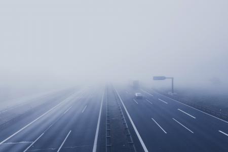 高速公路, 雾, 车辆, 道路, 方式, 车道, 汽车